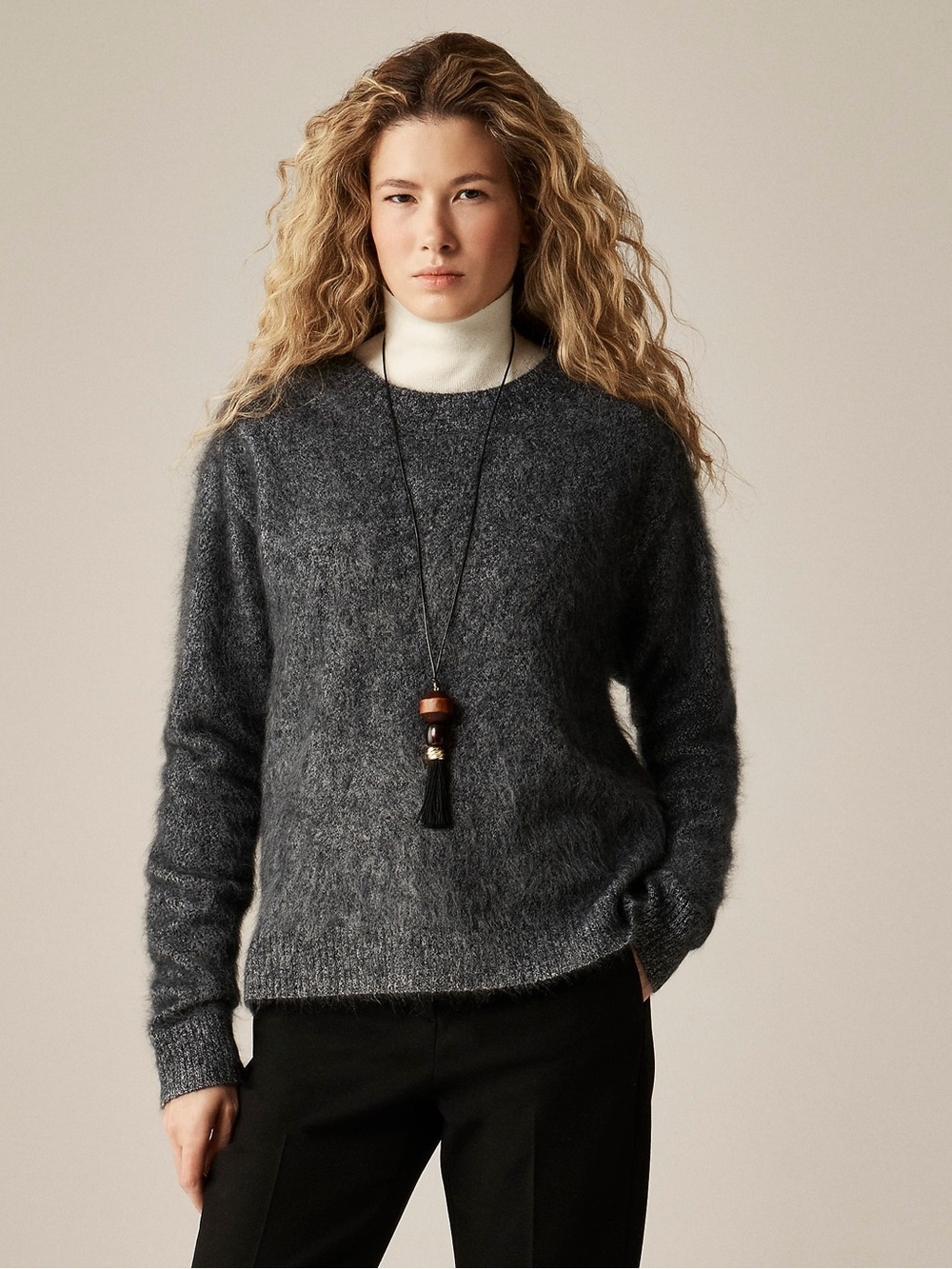 J. Crew Brushed cashmere marled relaxed crewneck sweater in Grey Size XXS NWT
